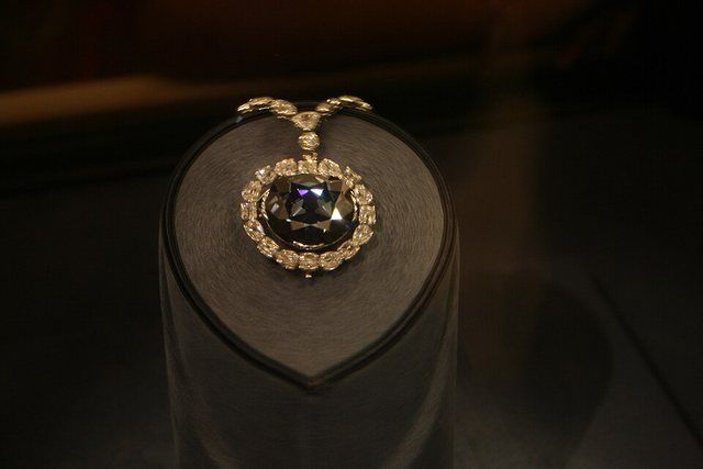 Hope Diamond, 45.52 Carats, South Africa (10436497285): Natural History Museum, Smithsonian Institution, Washington, D.C. Complete indexed photo collection at WorldHistoryPics.com.