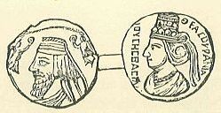 Phraataces and Musa: Coin of Phraataces and Musa from Parthia
