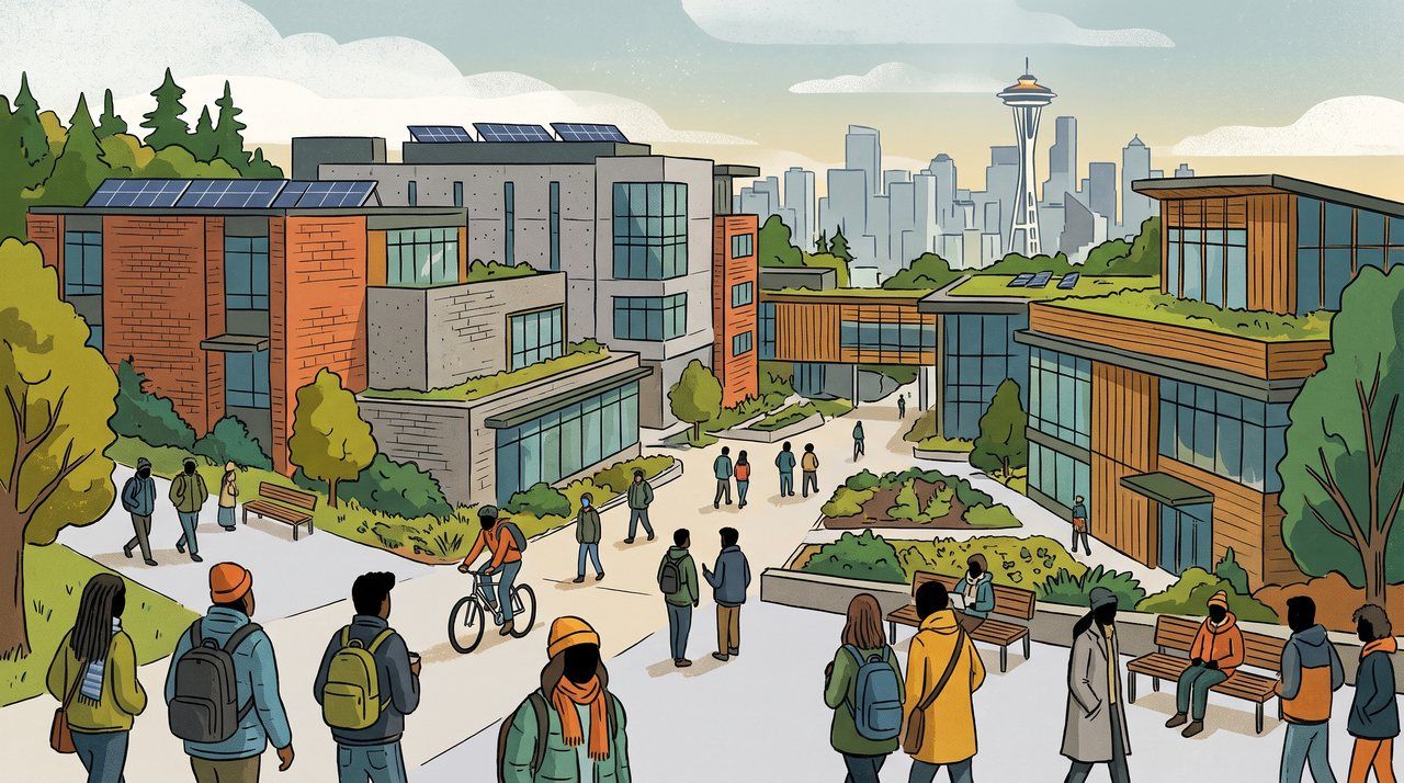 AI illustration: A foundation campus in Seattle, 2021