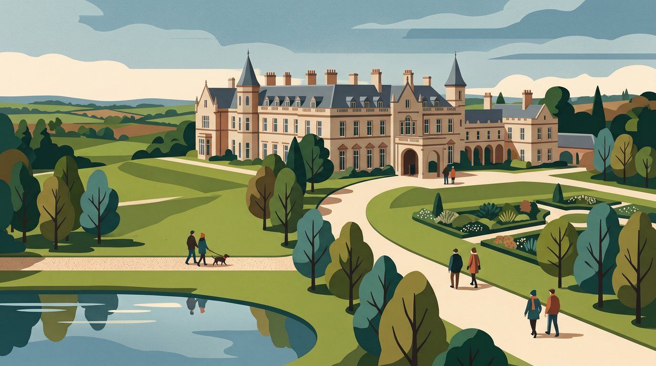 AI illustration: Eaton Hall, Cheshire, the Grosvenor family seat