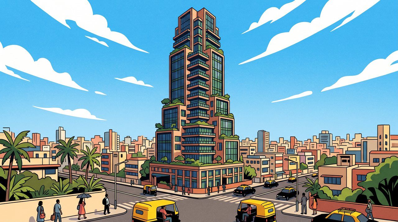 AI illustration: JK House, the Singhania family tower in Mumbai