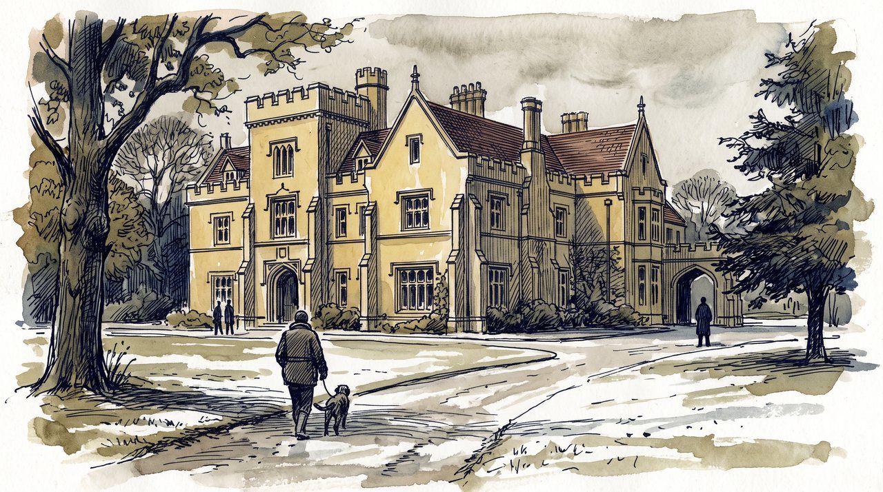 AI illustration: Royal Lodge in Windsor Great Park