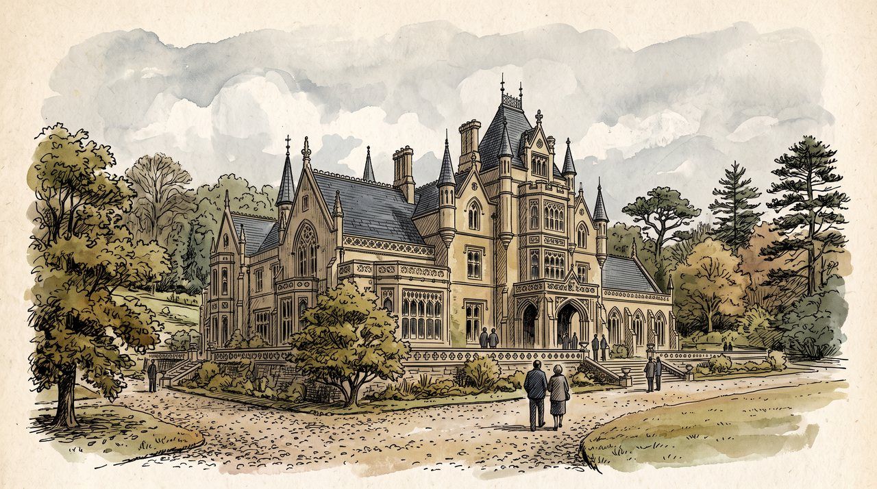 AI illustration: Tyntesfield, the Gothic Revival house near Bristol