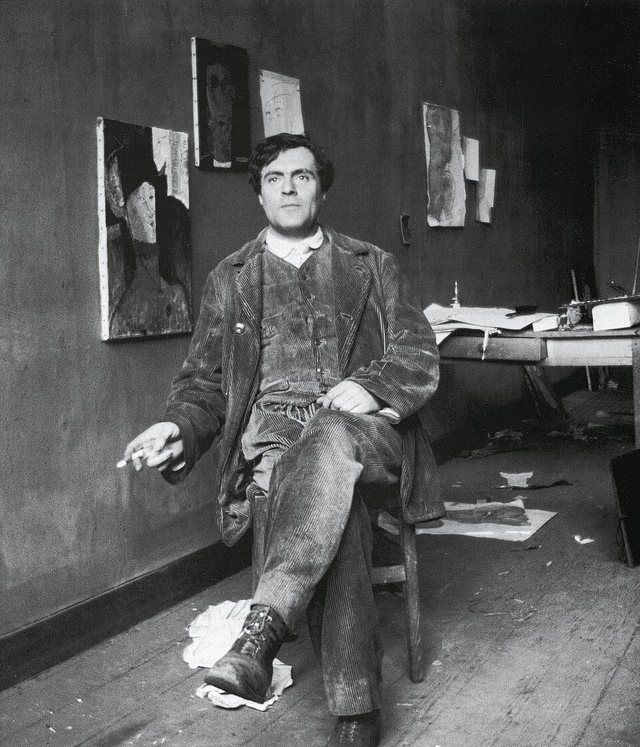 Amedeo Modigliani: Amedeo Modigliani in his studio