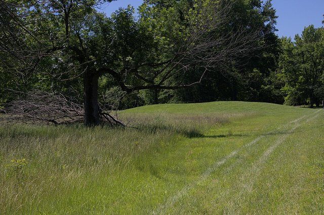 Mound 72 - Cahokia: Photo of Mound 72 at Cahokia Mounds State Historic Site taken in May 2024