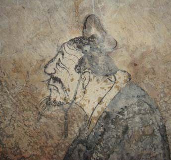 Confucius: Confucius, fresco from a Western Han tomb of Dongping County, Shandong province, China (cropped)