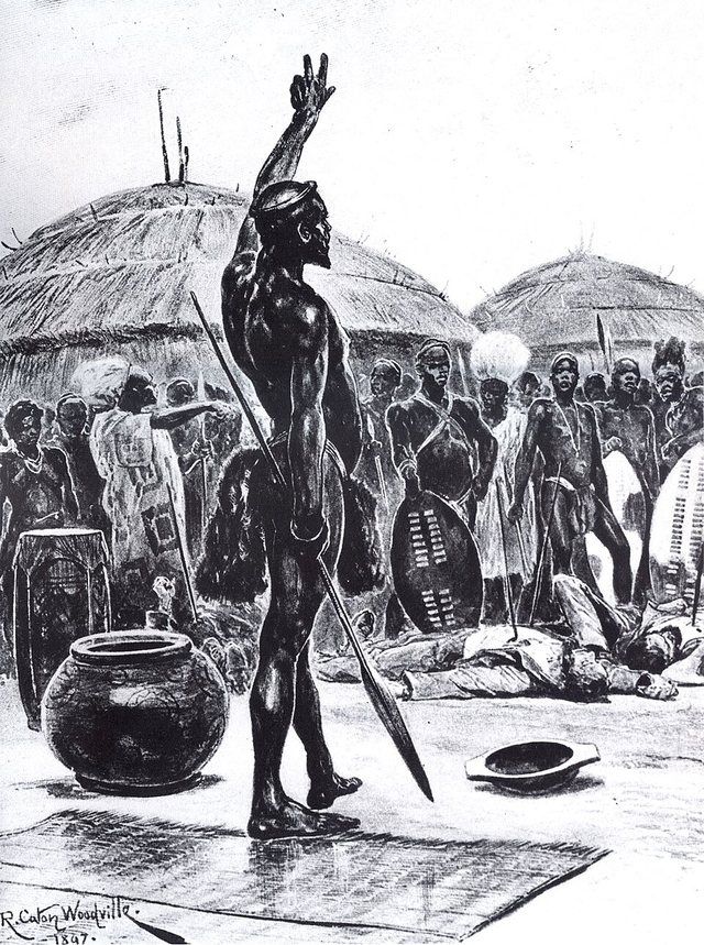 Dingane - 'Bulalani abathakathi' - 1897: Dingane got up and yelled "Bulalani abathakathi" ("kill the magicians") and the warrior immediately killed the Boer representatives. In rea