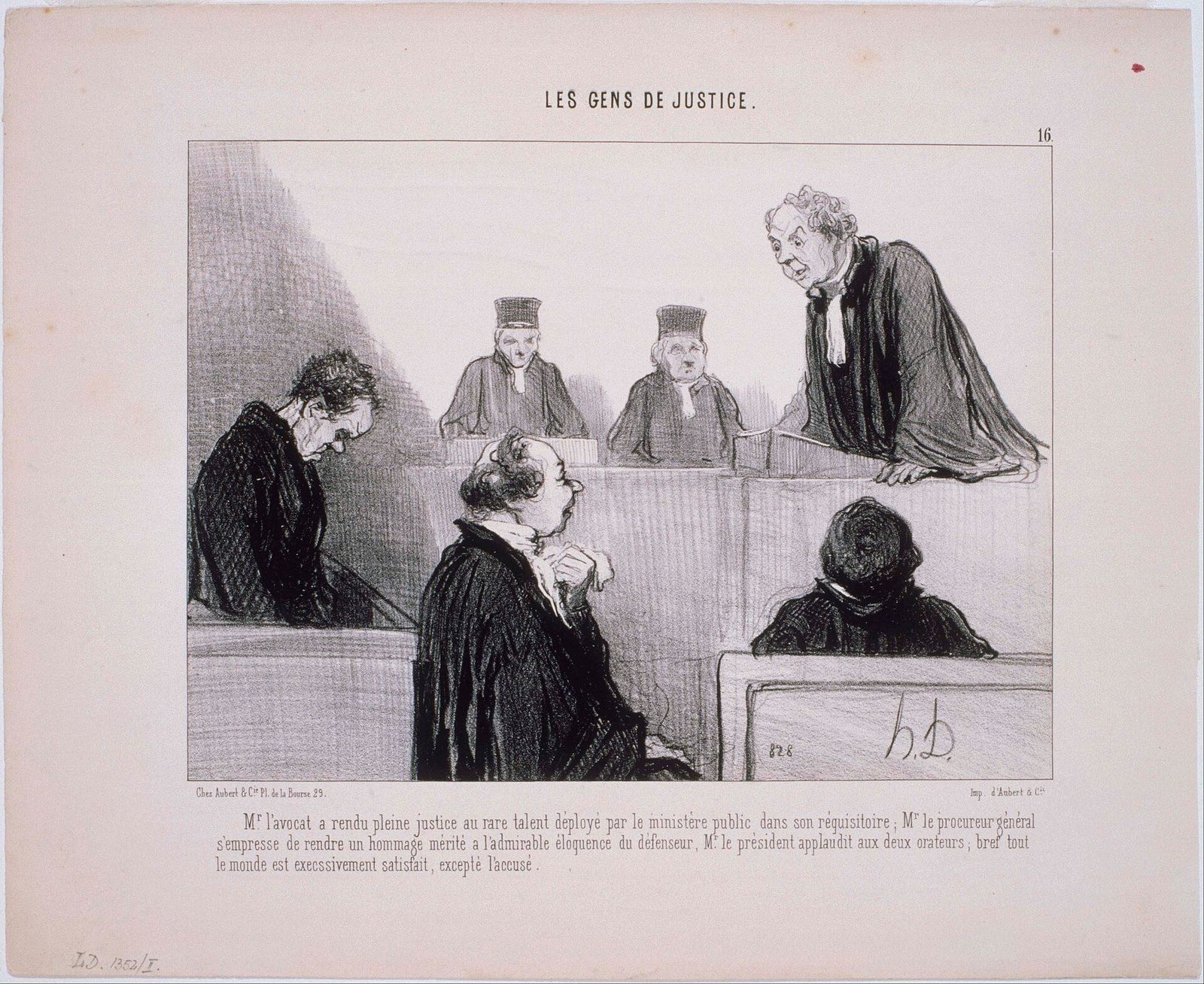 Les Gens de Justice: M. L'Avocat a rendu pleine Justice...title QS:P1476,en:"Les Gens de Justice: M. L'Avocat a rendu pl, painting by Honoré Daumier