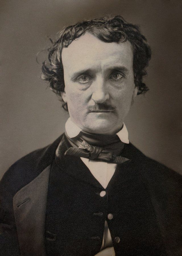 Edgar Allan Poe: Edgar Allan Poe, circa 1849, restored, squared off