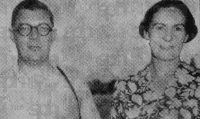 Geoffrey Leicester Gray: Geoffrey Leicester Gray, British colonial administrator and his wife in 1953