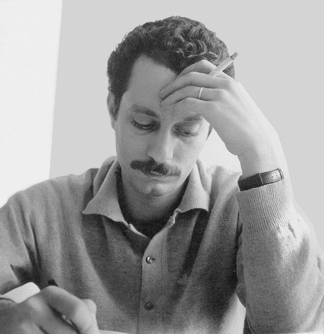 Ghassan Kanafani: Historical portrait photograph of Palestinian writer Ghassan Kanafani.