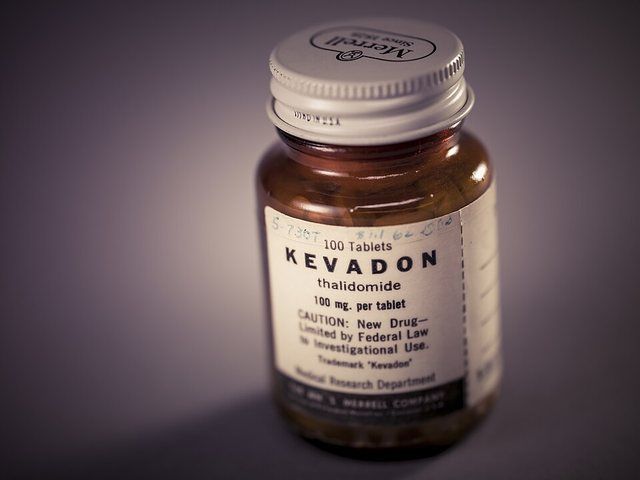 Kevadon (thalidomide), 1960: In 1960, the FDA received a new drug application for a sedative, thalidomide, used for years in other countries to treat a variety of maladies, includi