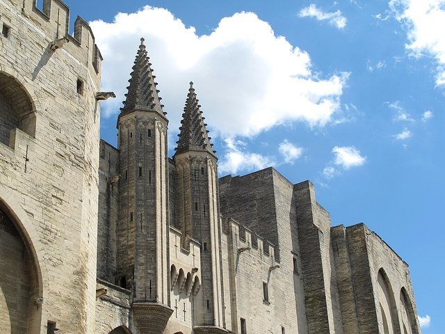Palais-des-Papes-Avignon-June-2012: View of the Palais des Papes in Avignon, France in June 2012
