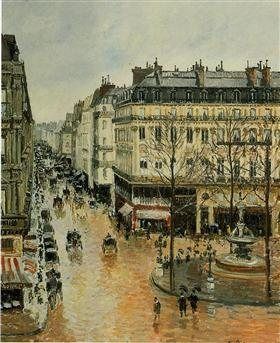 Pissarro - rue-saint-honore-afternoon-rain-effect-1897: Work by Camille Pissarro