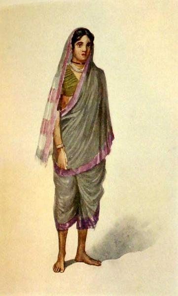 Mahar: "A Mahar woman," a watercolor by Rao Bahadur M. V. Dhurandhar, 1928; more watercolors from the set: *"A working woman at Ajmere"* *"ABengali lady"* *"A Bhatia lady"* *"A Bhi