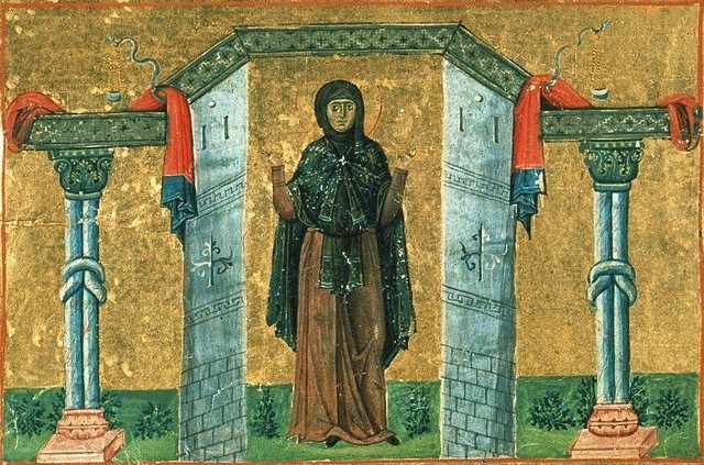 Melania the Younger: Melania the Younger, nun of Rome (Menologion of Basil II)