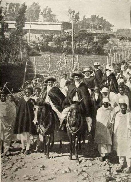 Lij Iyasu Ras Tassamma 1910: Photograph showing 14-year-old Lij Iyasu with regent Ras Tassamma in late 1909. Published in the 1 January 1910 issue of the French magazine L'Illustra