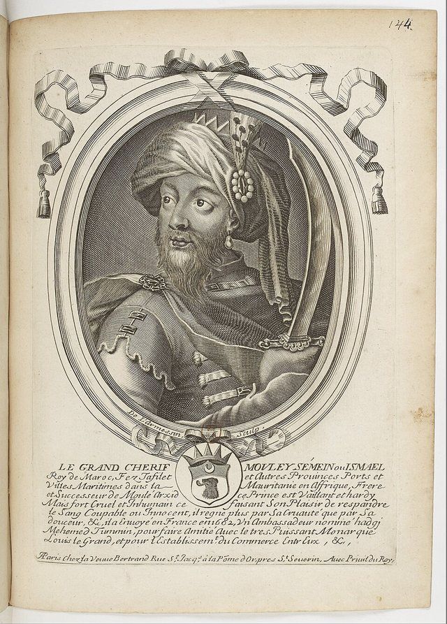 Estampes par Nicolas de Larmessin.f149.Le grand cherif Mouley-Ismaël, roi du Maroc: Les augustes représentations de tous les rois de France, depuis Pharamond jusqu'à Louis XIV,...