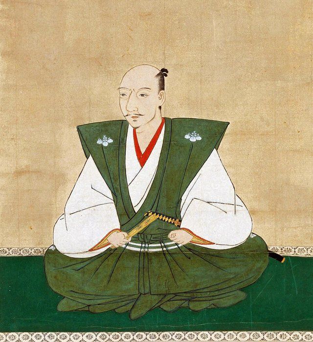 Oda Nobunaga: Portrait of Oda Nobunaga (detail). Important Cultural Property.