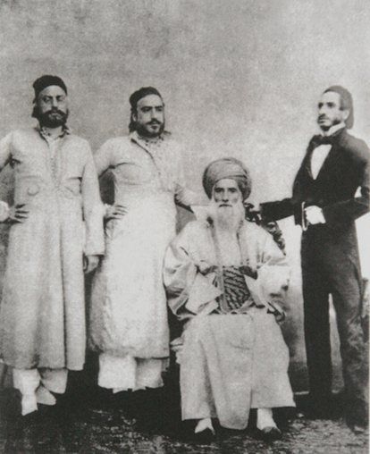 Sassoon David Sassoon: w:David Sassoon (seated) and his sons w:Elias David Sassoon, w:Albert Abdallah David Sassoon & w:Sassoon David Sassoon.