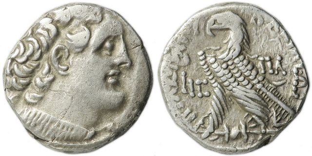 Ptolemy X Alexander Tetradrachm Sear7939: Egypt, Ptolemaiovské království (Alexandrie) AR Tetradrachm RY 20 (95/4 př. n. l.) - Ptolemaios X Alexander (106-88 př. n. l.)