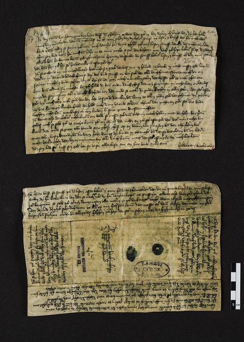 25 Wiki 20 EHM00042a+b 1-D Hildebrand Veckinchusen an seine Frau Margarethe 1421 by Olaf Malzahn: Foto: Olaf Malzahn