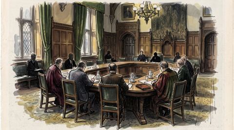 AI illustration: The Committee for Privileges room in the House of Lords, Westminster