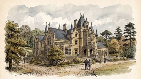 AI illustration: Tyntesfield, the Gothic Revival house near Bristol