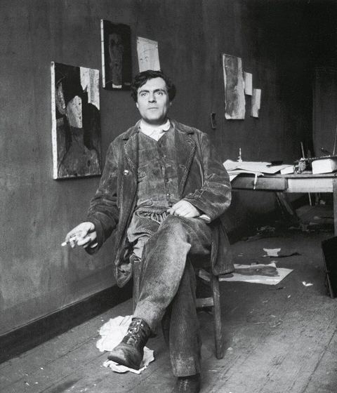 Amedeo Modigliani: Amedeo Modigliani in his studio
