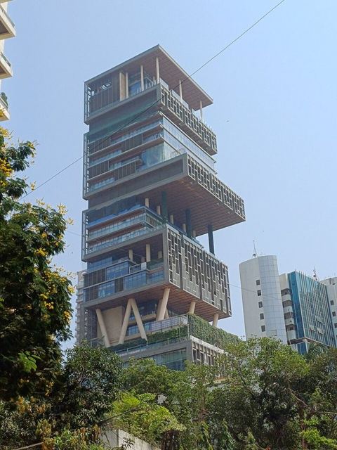 Antilia, Mumbai: Antilia as seen from Dr. Gopalrao Keshav Marg in Mumbai