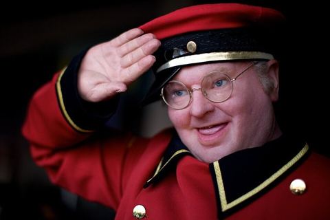 Benny Hill: Benny Hill. Waxwork of Benny Hill in character as Fred Scuttle on The Benny Hill Show.