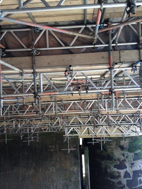 Scaffolding, under Blackfriars Bridge - geograph.org.uk - 3472781: Scaffolding, under Blackfriars Bridge
