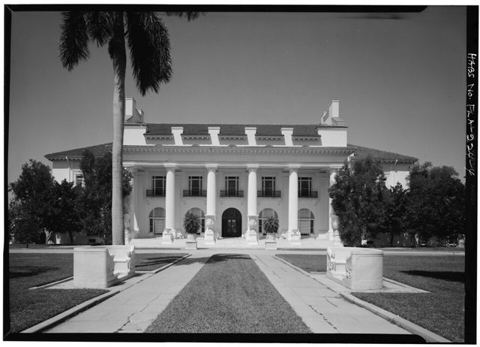 EAST (FRONT) ELEVATION - Henry M. Flagler Mansion, Whitehall Way, Palm Beach, Palm Beach County, FL: EAST (FRONT) ELEVATION - Henry M. Flagler Mansion, Whitehall Way, Palm Beach, P
