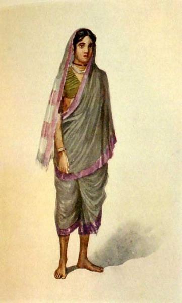 Mahar: "A Mahar woman," a watercolor by Rao Bahadur M. V. Dhurandhar, 1928; more watercolors from the set: *"A working woman at Ajmere"* *"ABengali lady"* *"A Bhatia lady"* *"A Bhi