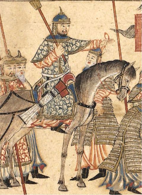 Mahmud of Ghazni: Mahmud of Ghazni, Ghaznavid ruler, conquering Qasdar (modern Khuzdar) in India, miniature from the Jamiʿ al-Tawarikh of