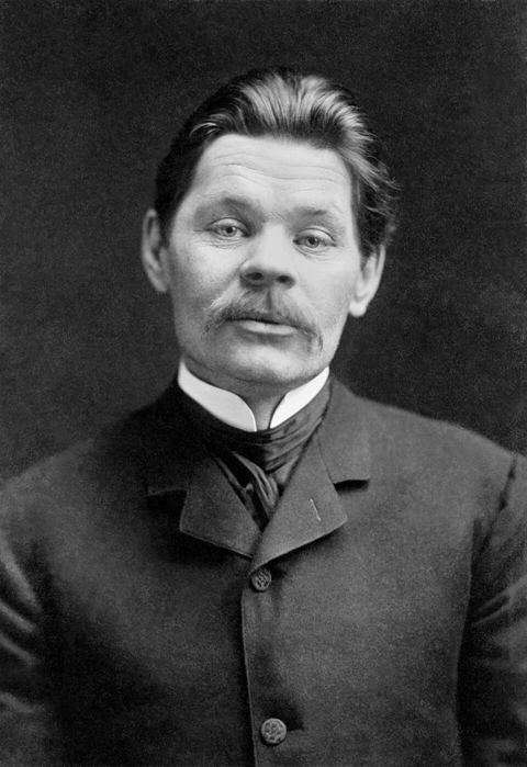 Maxim Gorky: Black and white film copy negative of Maxim Gorky, half-length portrait, facing front by Herman Mishkin, N.Y.