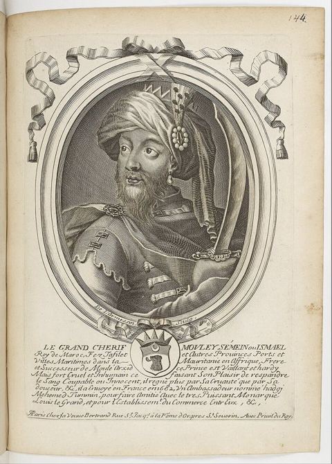 Estampes par Nicolas de Larmessin.f149.Le grand cherif Mouley-Ismaël, roi du Maroc: Les augustes représentations de tous les rois de France, depuis Pharamond jusqu'à Louis XIV,...