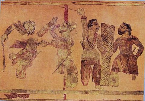 Noin-Ula carpet, fighting sceneNoin-Ula carpet, fighting scene: Noin-Ula carpet, fighting scene