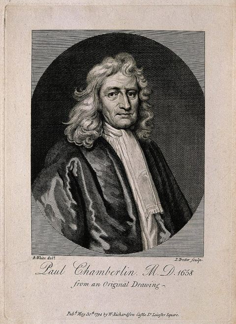 Peter Chamberlen the third: Peter Chamberlen. Line engraving by T. Trotter, 1794, after