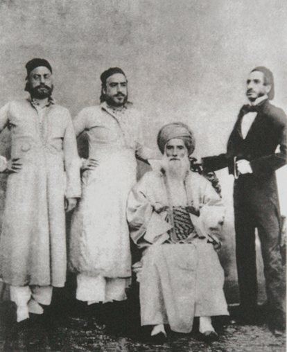 Sassoon David Sassoon: w:David Sassoon (seated) and his sons w:Elias David Sassoon, w:Albert Abdallah David Sassoon & w:Sassoon David Sassoon.