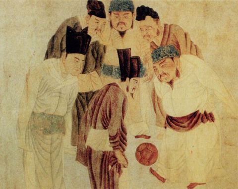 Emperor Taizu play Cuju: Song Emperor Taizu, Emperor Taizong, prime minister Zhao Pu and other ministers were playing Cuju