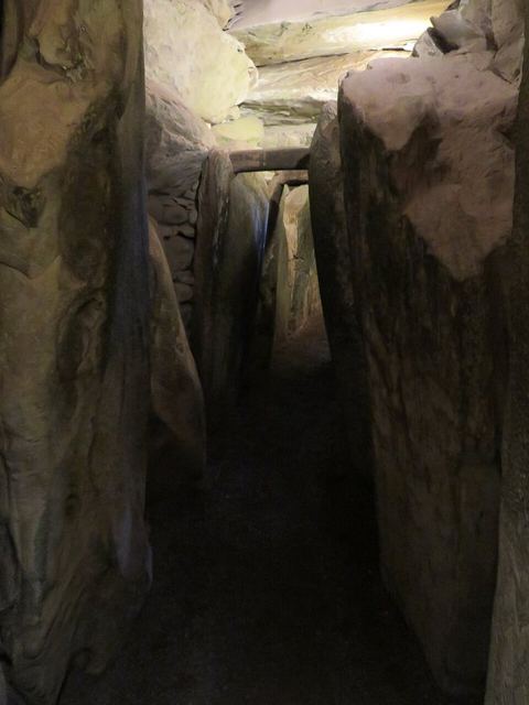 Passage leading from chamber of Newgrange passage tomb in Ireland: A section of the passage leading out from the chamber of Newgrange passage tomb in Ireland.