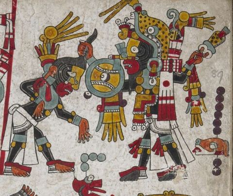 Codex Zouche-Nuttall - Lord 8 Deer captures Lord 4 Wind of Huachino: Lord 8 Deer captures Lord 4 Wind of Huachino