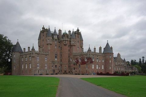 Glamis Castle 01: Glamis Castle in Scotland, as seen from Angles Park.