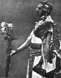 Samuel Liddell MacGregor Mathers in Egyptian getup: Samuel Liddell MacGregor Mathers, in Egyptian getup, performs a ritual in the Hermetic Order of the Golden Dawn. Picture from be