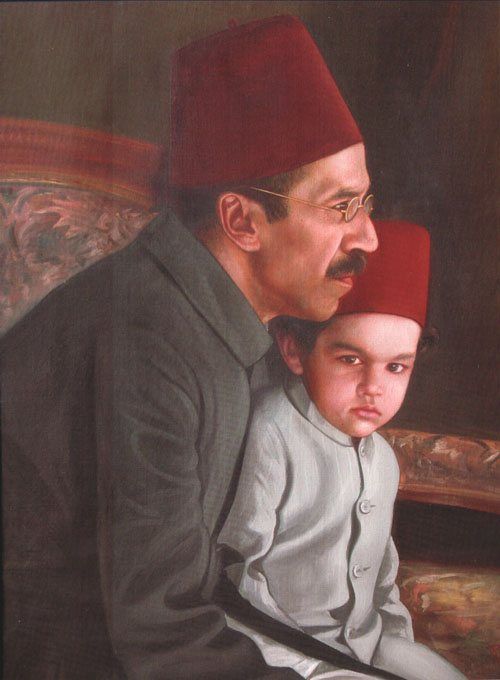NizamViiMukarram: Nizam VII of Hyderabad with his grandson Mukarram Jah c.1934