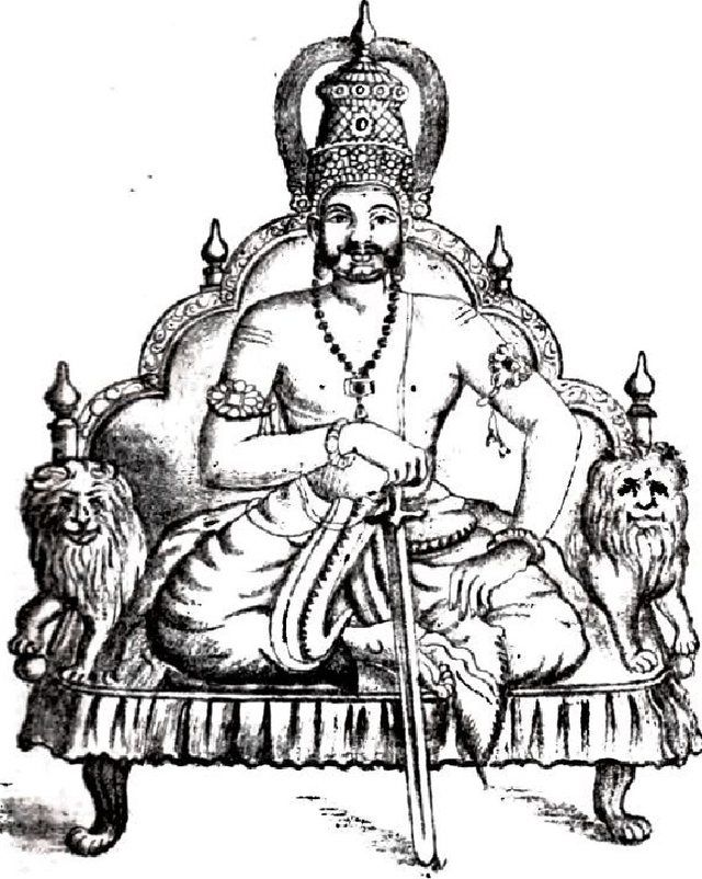 Emperor Yayati gray: A painting of Yayati