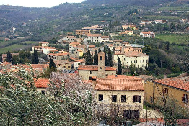 Arqua panorama: Panorama della zona alta dell'abitato di Arquà Petrarca da Monte Castello